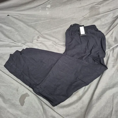 FRENCH CONNECTION CLARE LINEN BLEND TROUSER – BLACK – SIZE L