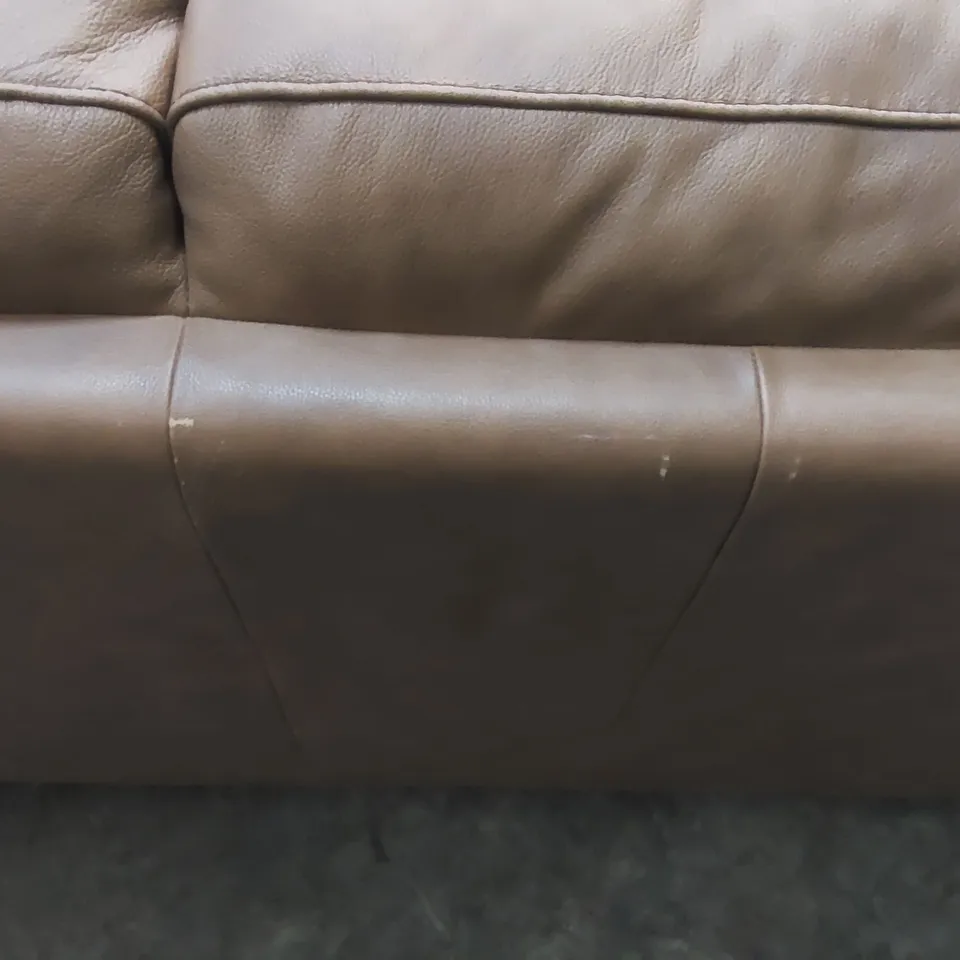 QUALITY DESIGNER LUGO GIRASOLE LEATHER 3-SEATER UPHOLSTERED SOFA