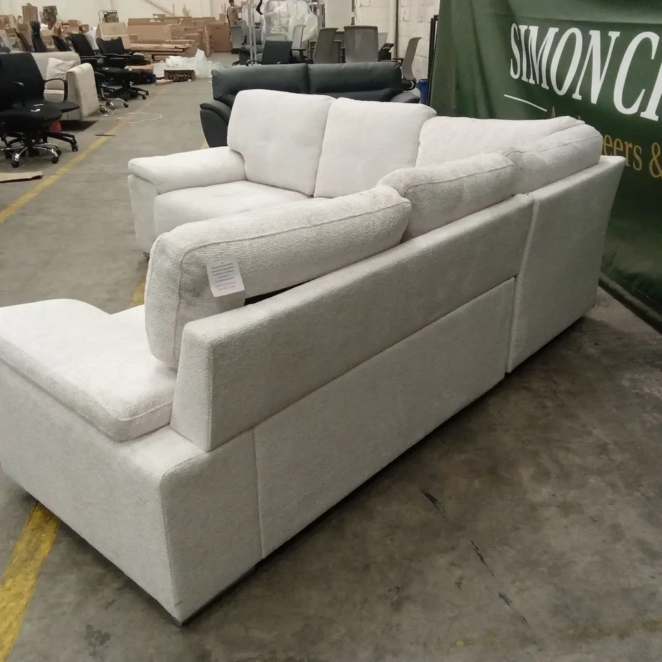 KANSAS CORNER SOFA, IVORY WOVEN CHENILLE FABRIC