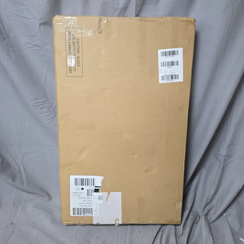 CALEDON MIRRORED BATHROOM WALL CABINET - GREY OAK