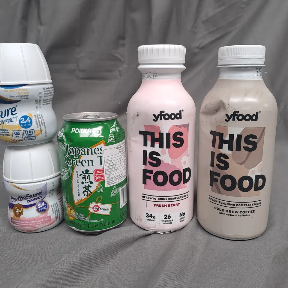 BOX OF APPROX 15 ASSORTED ITEMS TO INCLUDE - YFOOD BOTTLES, JAPANESE GREEN TEA, FORTISIP ETC