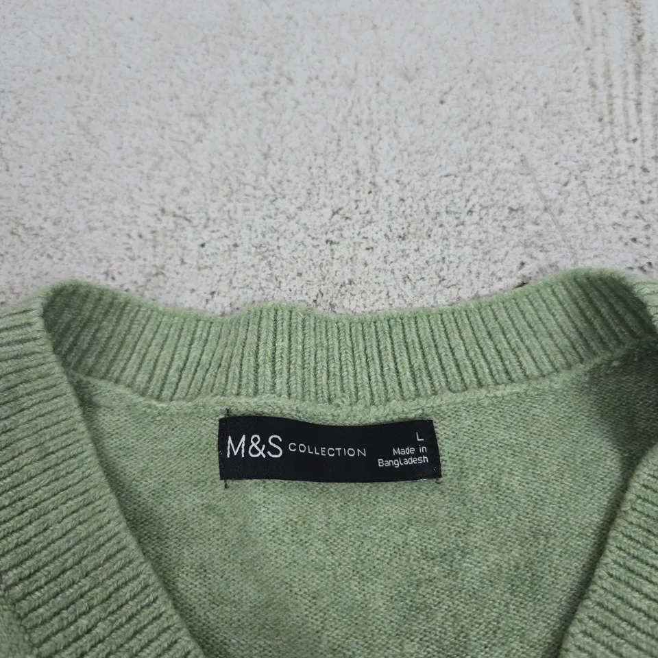 M&S COLLECTION GREEN KNIT JUMPER – UK SIZE L