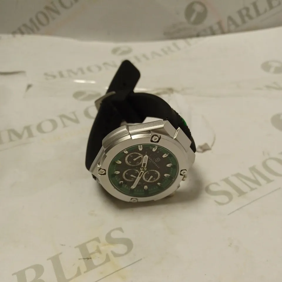 MENS VONLANTHEN CHRONOGRAPH WATCH – V200 – TEXTURED DIAL – 3ATM WATER RESISTANT – BLACK RUBBER STRAP