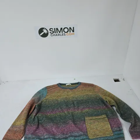 WHITE STUFF KNIT JUMPER – UK 24 (EU 52, US 20) MULTICOLOURED WITH POCKET