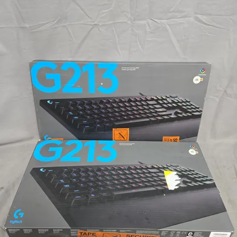 2 X BOXED LOGITECH G213 GAMING KEYBOARDS (SPANISH LAYOUT)