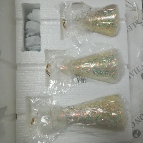 HOME REFLECTIONS SET OF 3 PRE-LIT GLASS ANGEL CANDLE HOLDERS