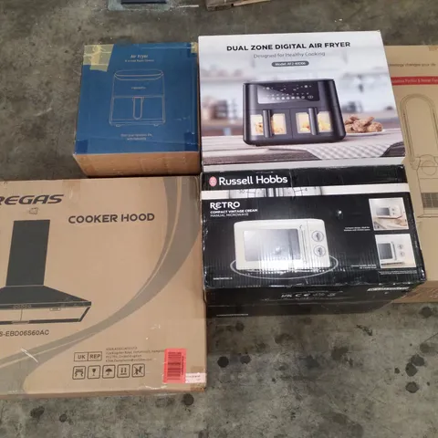 PALLET OF ASSORTED PRODUCTS INCLUDING BLADLESS PURIFIER & HEATER FAN, DIGITAL AID FRYER, MICROWAVE, COOKER HOOD