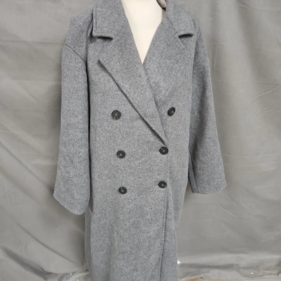 NOBODY'S CHILD DOUBLE FACED WOOL COAT IN CHARCOAL SIZE S