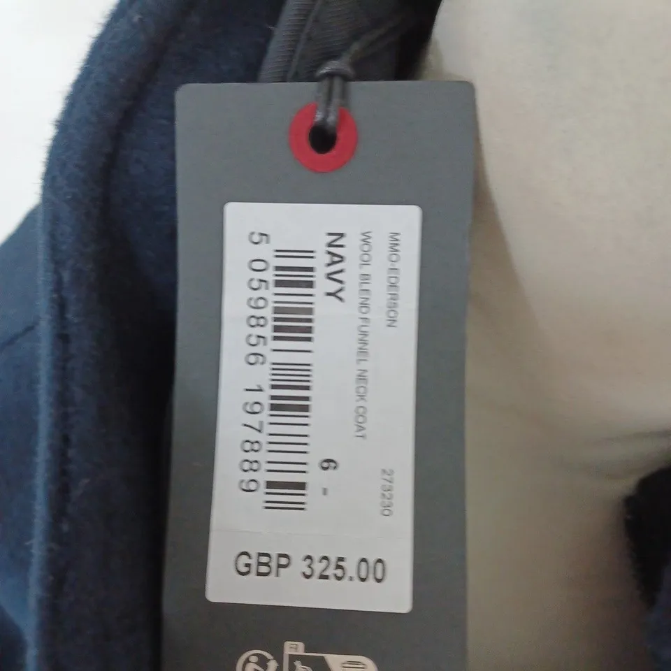 TED BAKER LONDON WOOL BLEND FUNNEL NECK COAT SIZE 6
