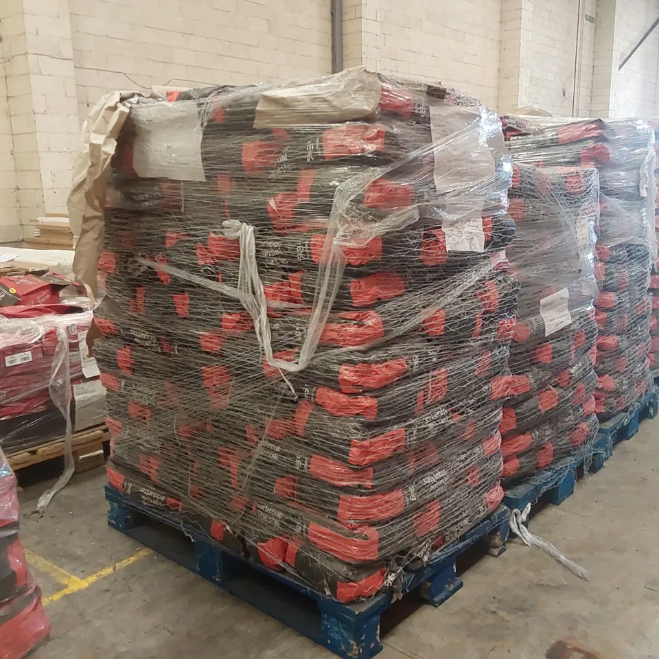 PALLET CONTAINING A LARGE QUANTITY OF CHARCOAL BRIQUETTE BAGS 