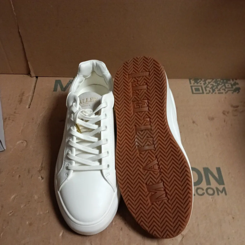 MALLET WHITE LEATHER HIGH-TOP SNEAKERS - UK SIZE 5 
