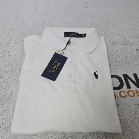 POLO RALPH LAUREN WHITE POLO SHIRT - L