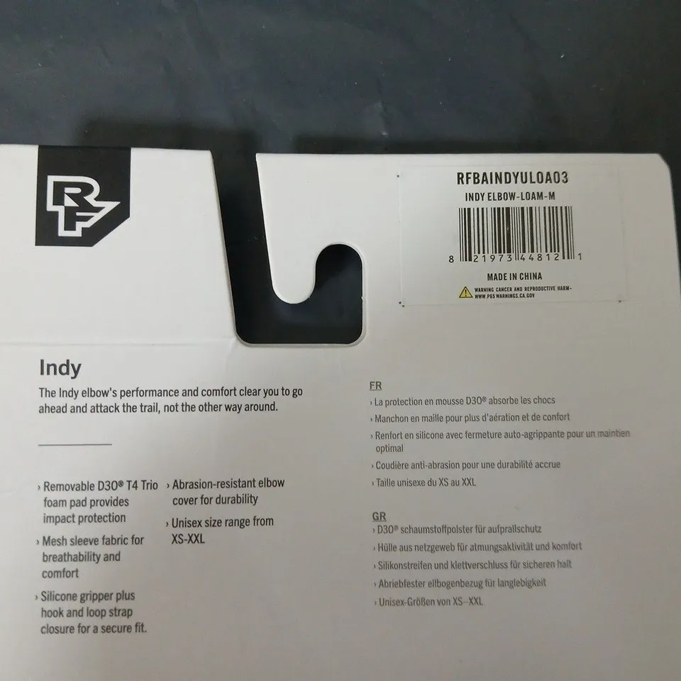 RACEFACE INDY ELBOW PADS WITH D3O PROTECTION