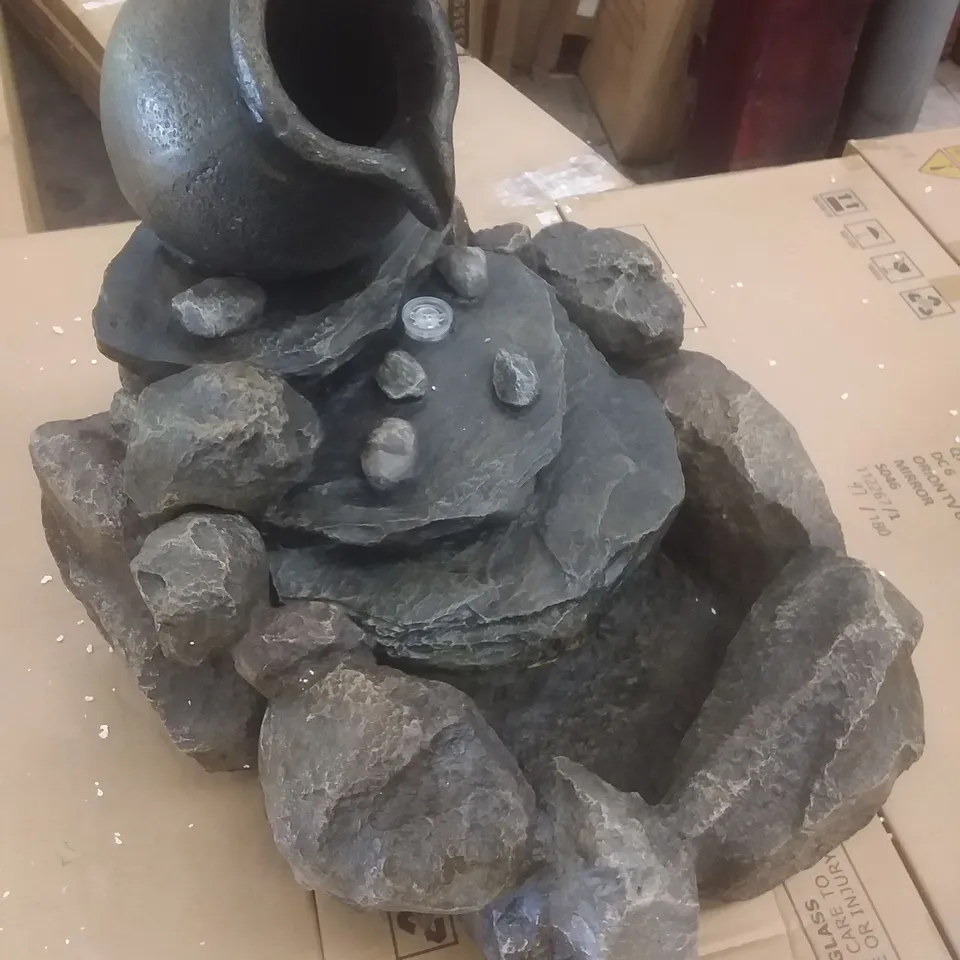 BOXED DECORATIVE POND ROCKY WATER FOUNTAIN 