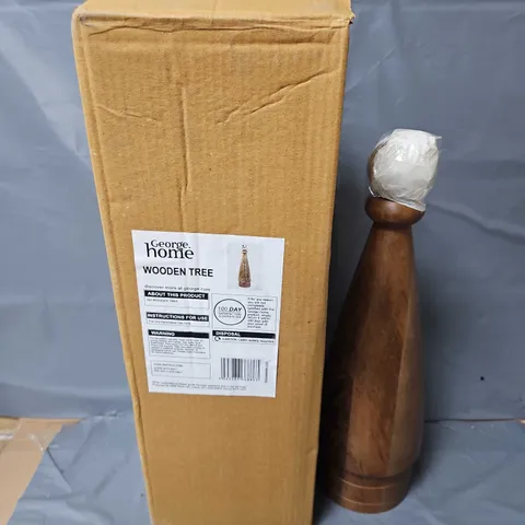 BOX OF 6 DECORATIVE WOODEN TREES