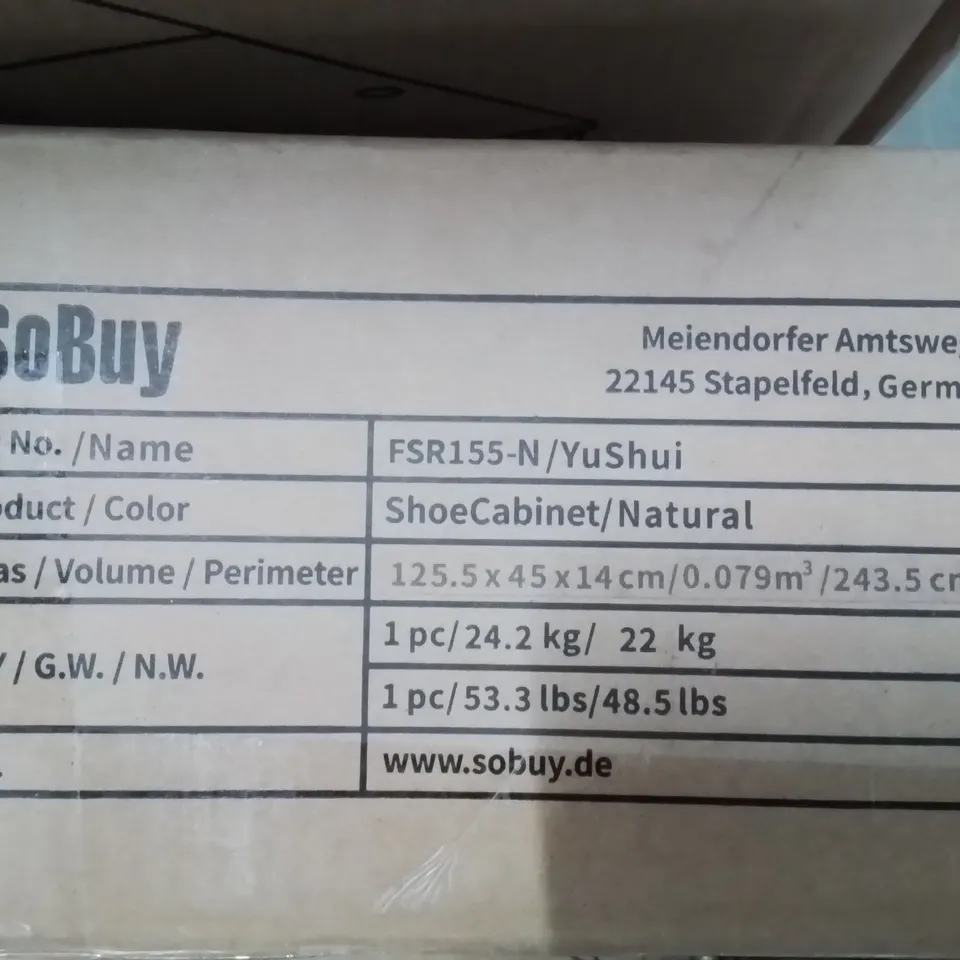 BOXED 10 PAIR SHOE STORAGE CABINET