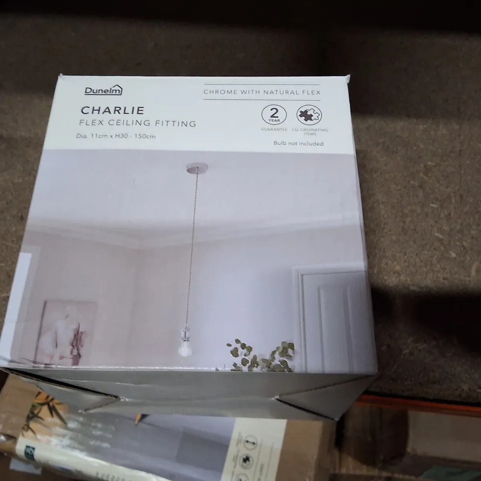 BOXED DUNELM CHARLIE FLEX CEILING FITTING – CHROME