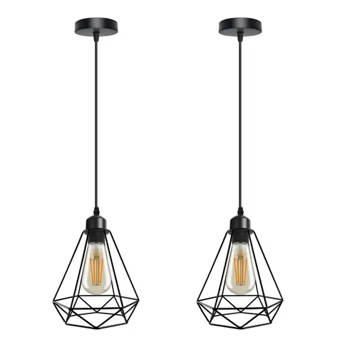 BOXED BLADRIC 1-LIGHT BLACK GEOMETRIC PENDANT