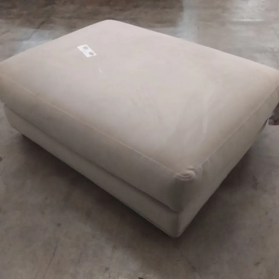 DESIGNER LOUNGE CO ROSE BEIGE FABRIC  FOOTSTOOL 