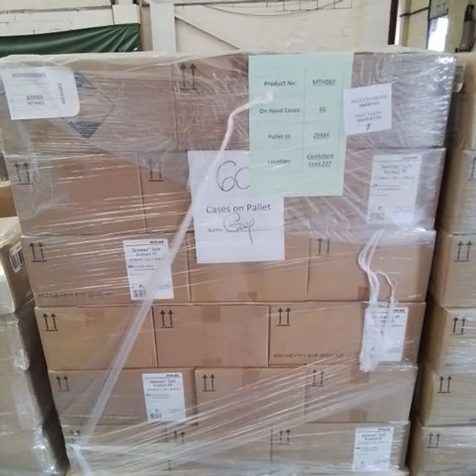 PALLET OF 60 CASES EACH CONTAINING 20 × 500ml SKINMAN SOFT PROTECT HAND GEL