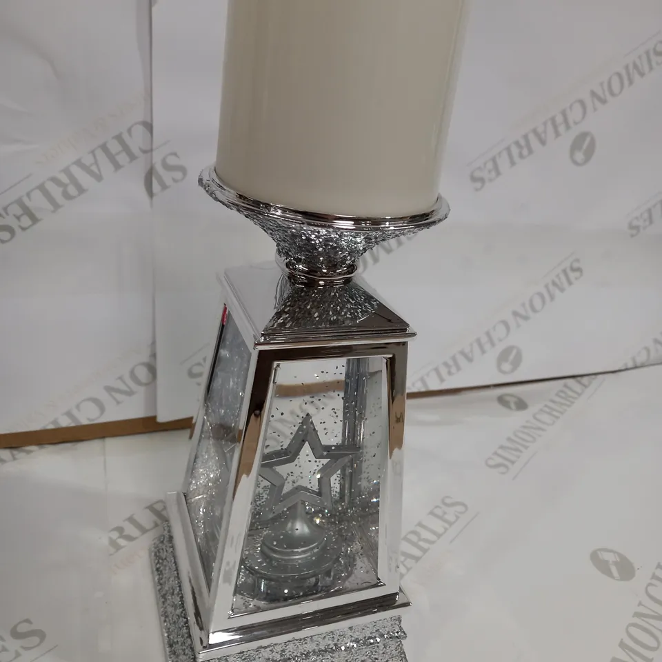 JM BY JULIEN MACDONALD FLAMELESS CANDLE HOLDER WITH SWIRLING GLITTER