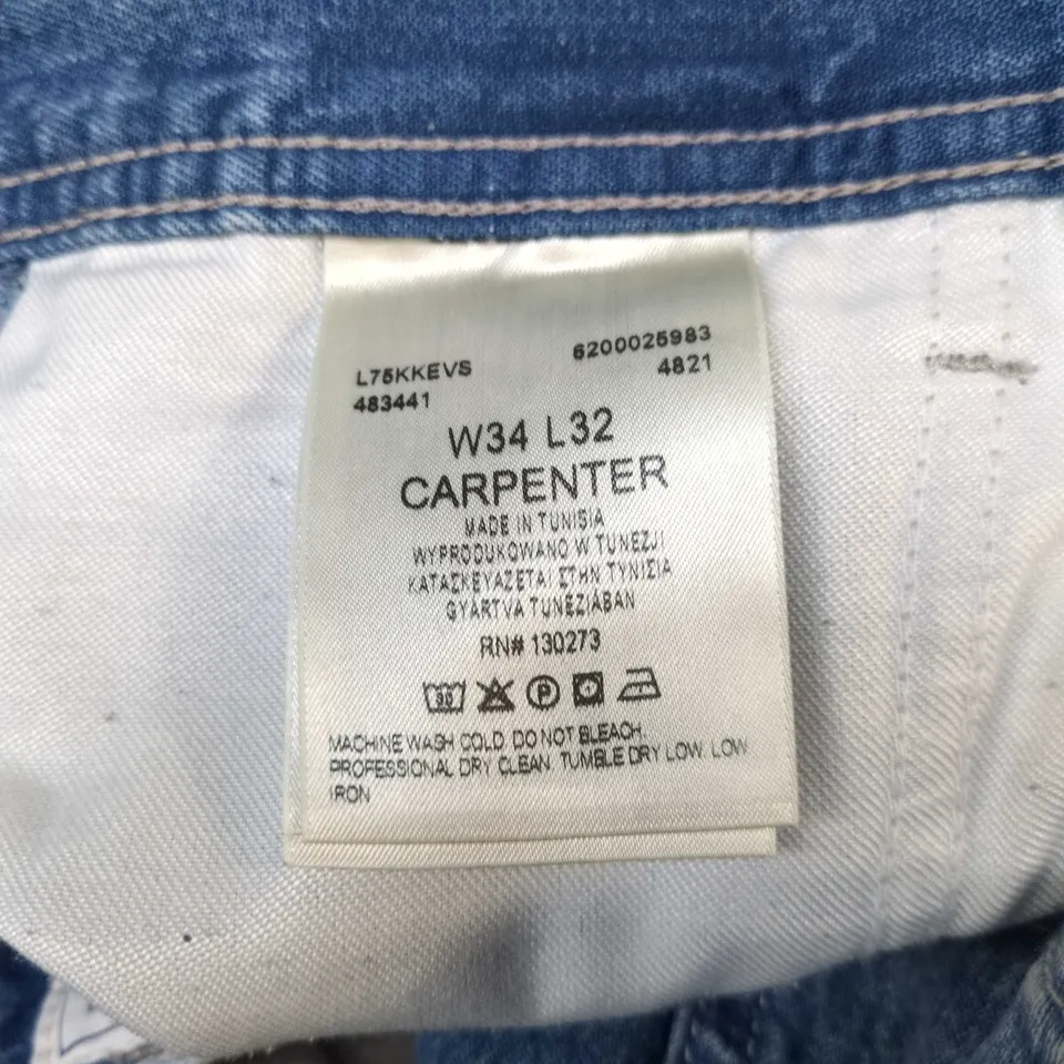 LEE WORKWEAR CARPENTER JEANS – UK 34 (W34 L32), MADE IN TUNISIA