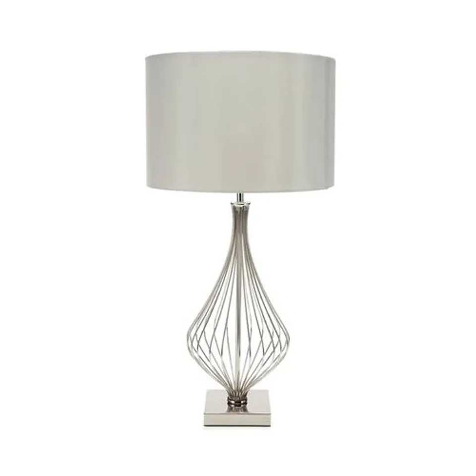 DEBENHAMS SERENA SILVER/IVORY TABLE LAMP