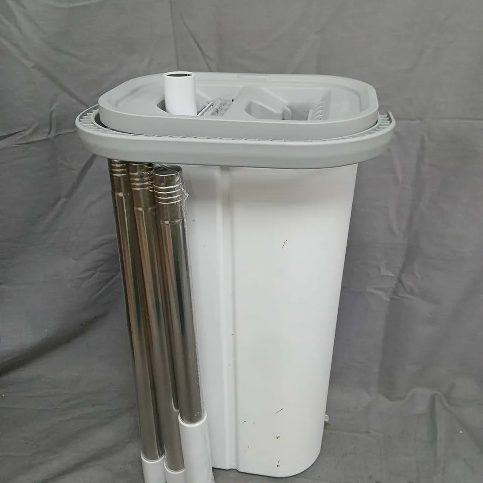 BOXED JOYLIFT MICROFIBRE FLAT MOP WITH DUAL BUCKET IN WHITE/GREY