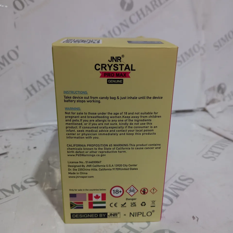 BOX OF 5 PEACH ICE JNR VAPES 20% NICOTINE 