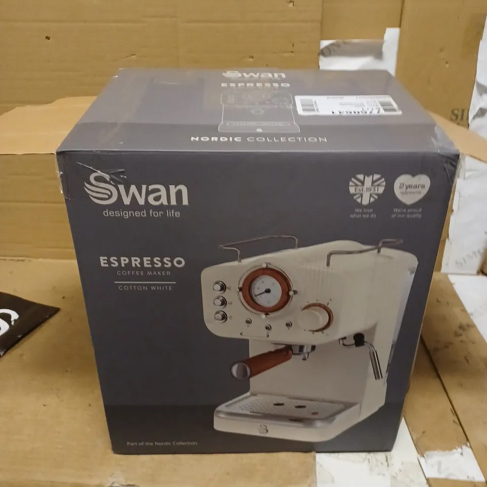 SWAN NORDIC ESPRESSO COFFEE MAKER - COTTON WHITE