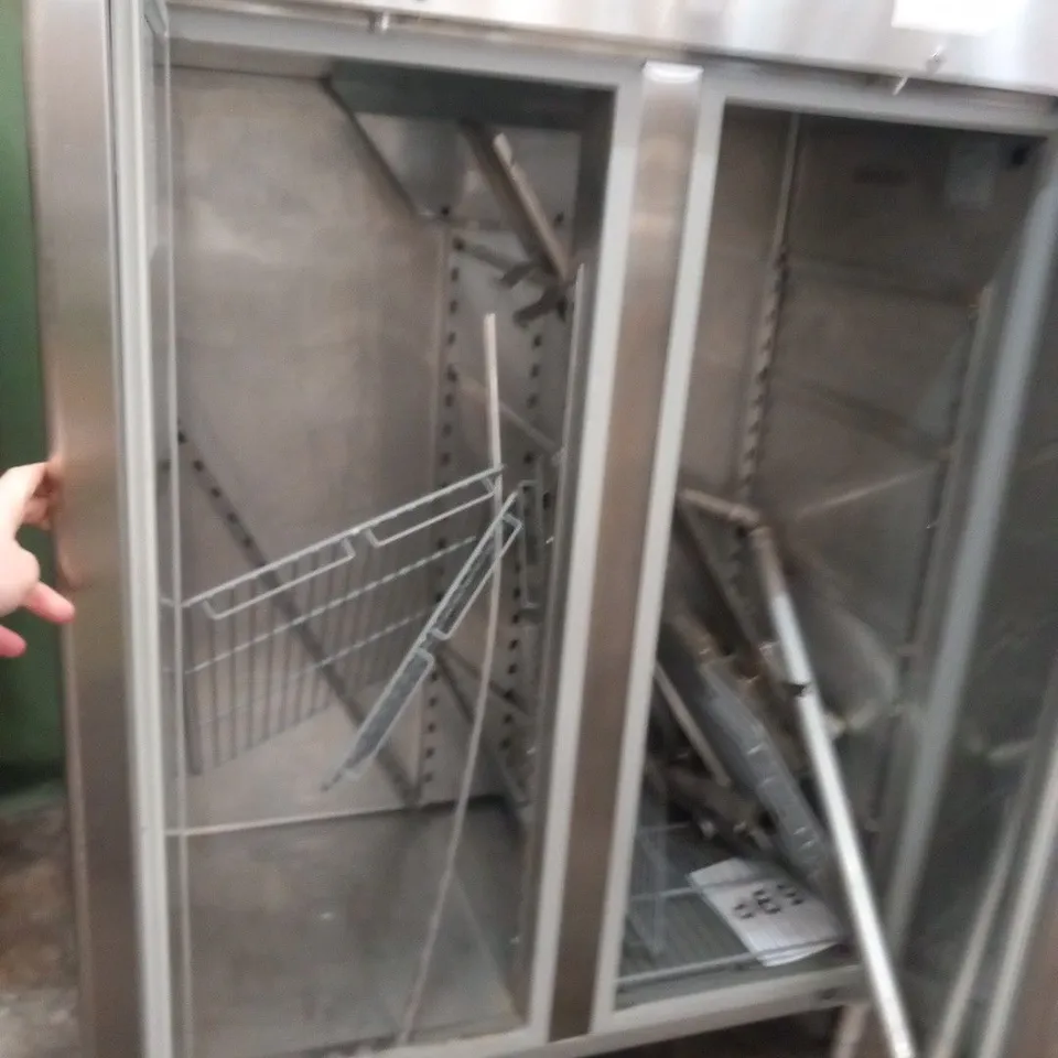 POLARIS STAINLESS DOUBLE FISH FRIDGE COMMERCIAL CATERING F. PLUS TN 140