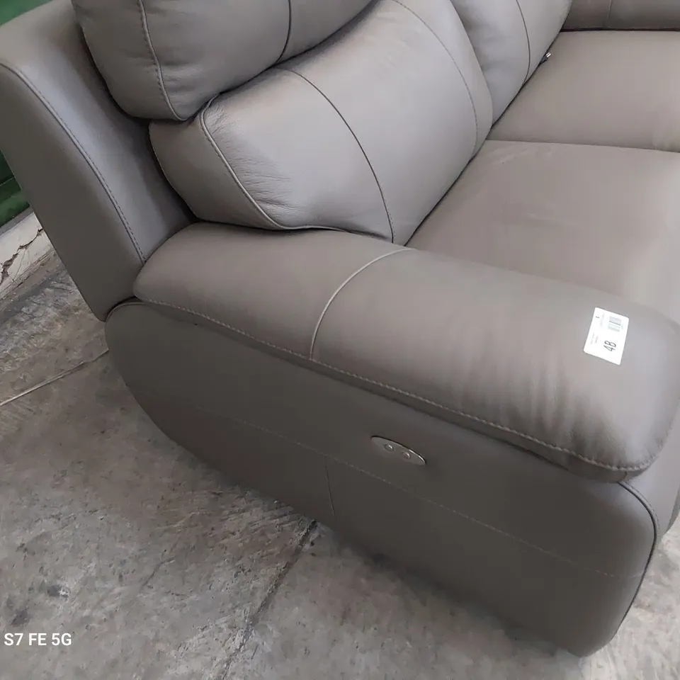 QUALITY ITALIAN DESIGNER PATRIZIO POWER RECLINING TWO SEATER SOFA MUD LEATHER 