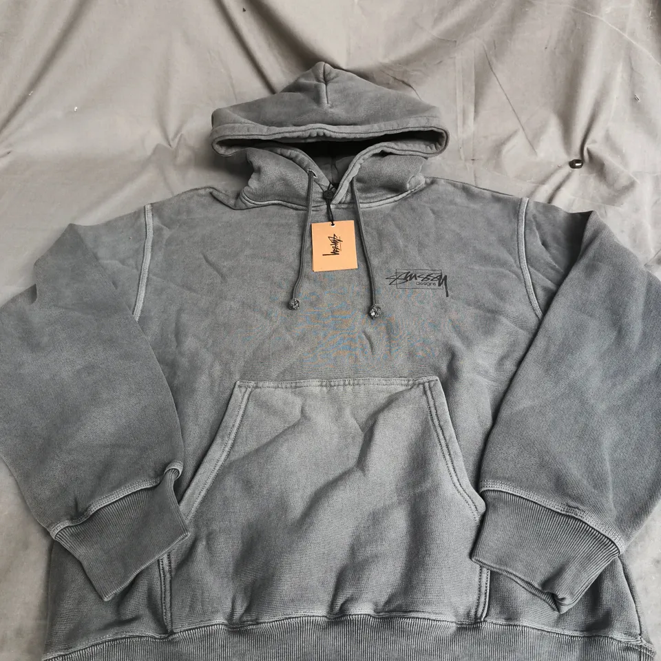 STUSSY HOODIE – DARK GREY , UK M