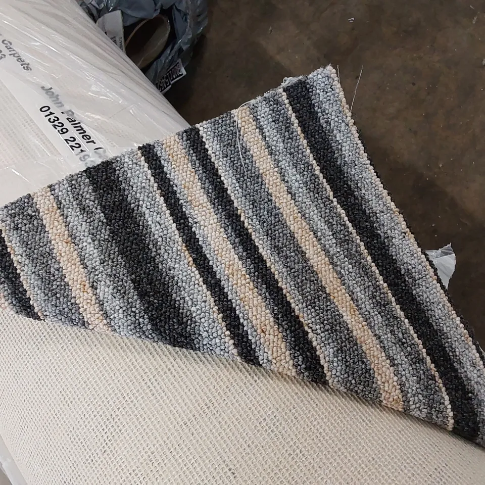 ROLL OF QUALITY GALA STRIPES AB CARPET // SIZE: APPROX 4 X 16.6m