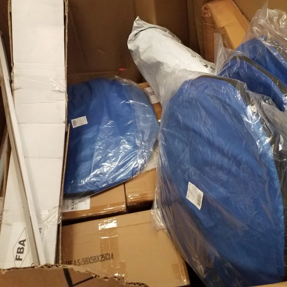 PALLET CONTAINING ASSORTED PRODUCTS INCLUDING POP UP TENTS, 5-TIER SHOE RACK & BIN