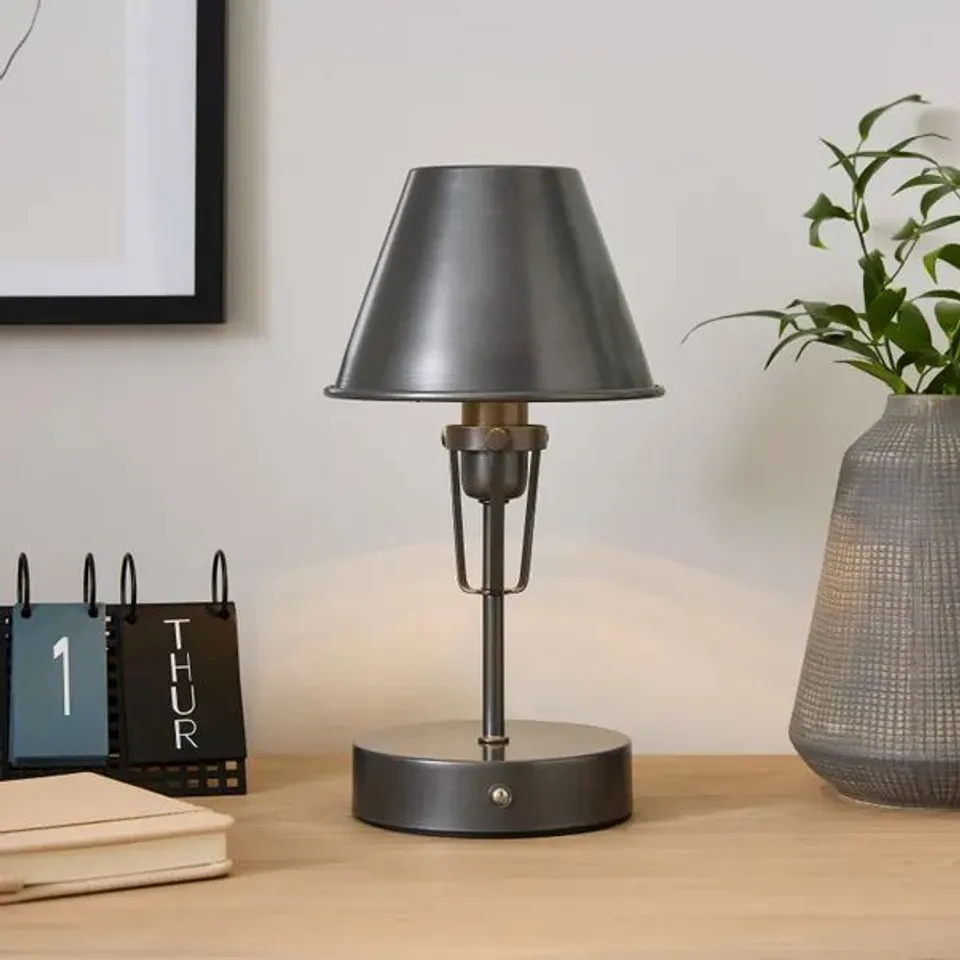 BOXED FLEXICELL CHESTER RECHARGEABLE TOUCH DIMMABLE LED TABLE LAMP - BLACK (1 BOX)