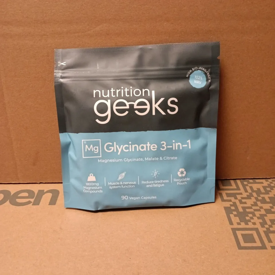 NUTRITION GEEKS GLYCINATE 3 IN 1 90 VEGAN CAPSULES