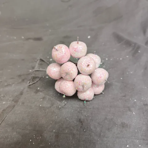 APPROXIMATELY 22 GISELA GRAHAM PINK FROSTED BERRY DECORATIONS 