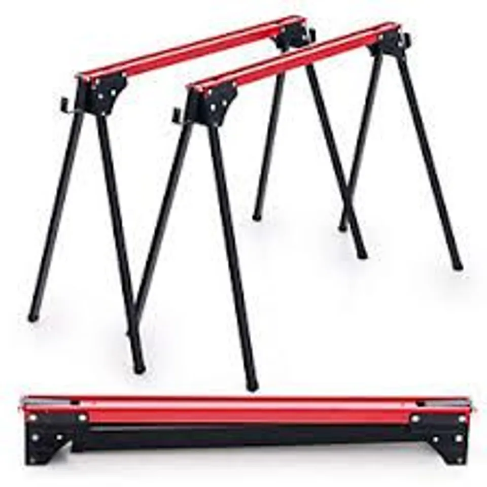 BOXED COSTWAY FOLDING SAWHORSE - RED