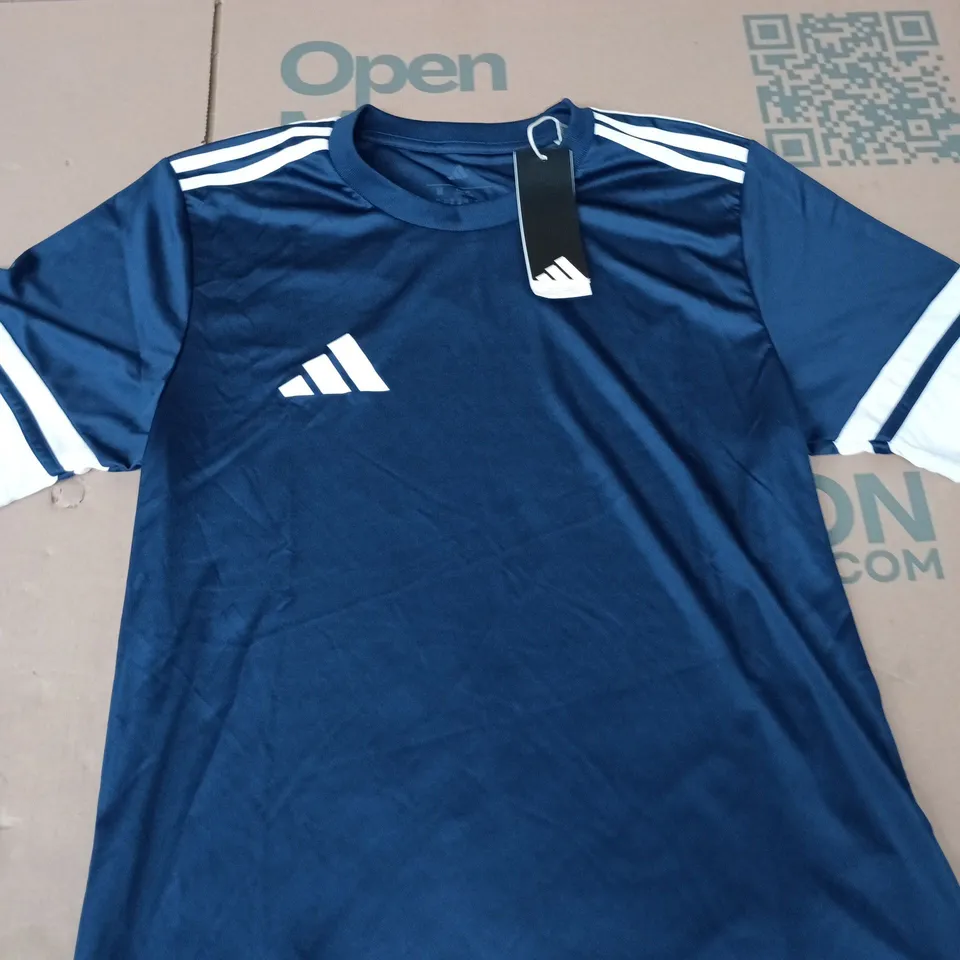 ADIDAS SQUAD FOOTBALL JERSEY – BLUE, MEN'S UK SIZE M, WITH TAG ATTACHED