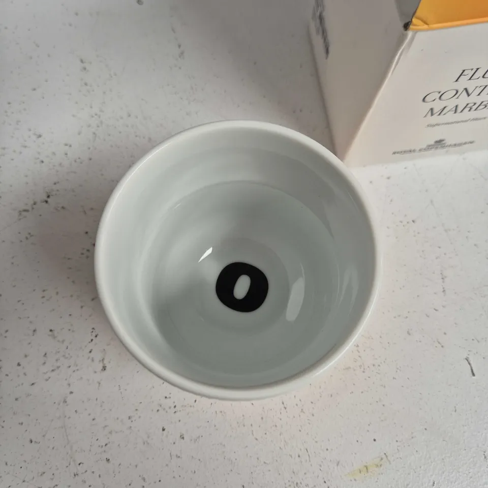 ROYAL COPENHAGEN FLUTED CONTRAST MARBLE MUG – ORANGE SWIRL GLAZE, BOXED