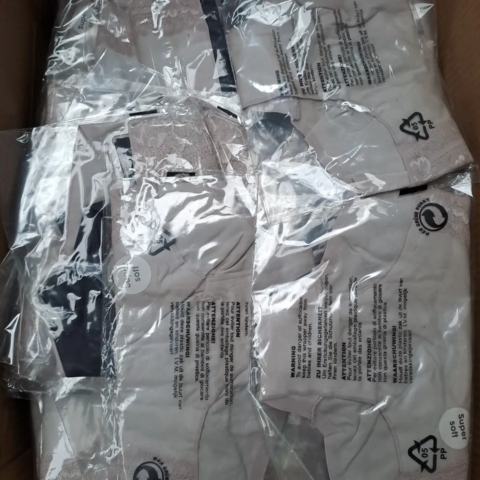 BOX OF APPROX 40 ASSORTED BEIGE / NAVY BRIEFS SIZE VARY 