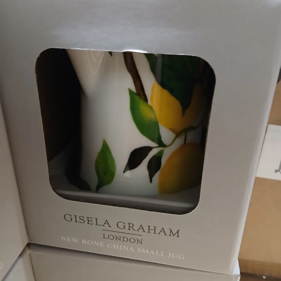 APPROXIMATELY 36 GISELA GRAHAM LONDON NEW BONE CHINA SMALL JUG – LEMON DESIGN