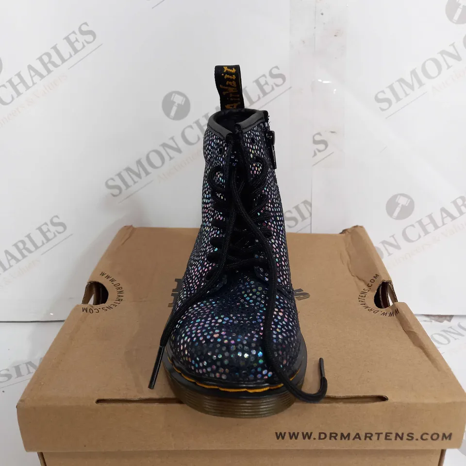 BOXED DR MARTINS 1460 SPOT METALLIC SUEDE - UK KIDS 8