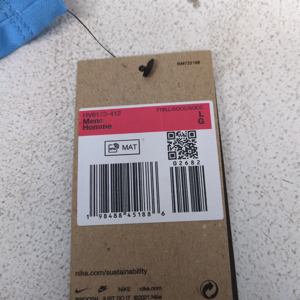 NIKE DRI-FIT MEN’S BLUE SHORT-SLEEVE TRAINING T‑SHIRT – PLAYA & PADEL BRANDING, TAG ATTACHED, UK L (LG) 