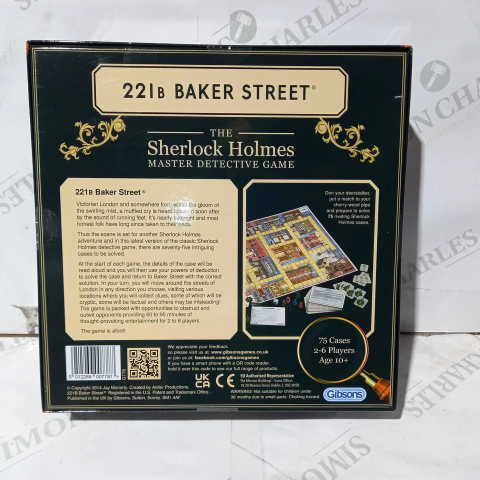 GIBSONS 221B BAKER STREET THE SHERLOCK HOLMES MASTER DETECTIVE BOARD GAME