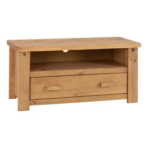 BOXED SECONIQUE TORTILLA FLAT SCREEN TV UNIT - DISTRESSED WAXED PINE (1 BOX)