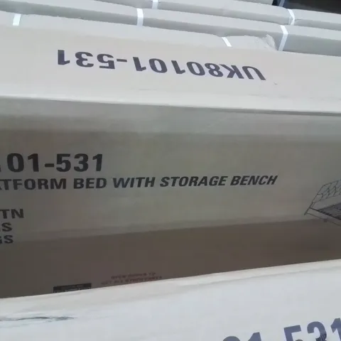 BRAND NEW KING PLATFORM BED WITH STORAGE BENCH  -BLACO-