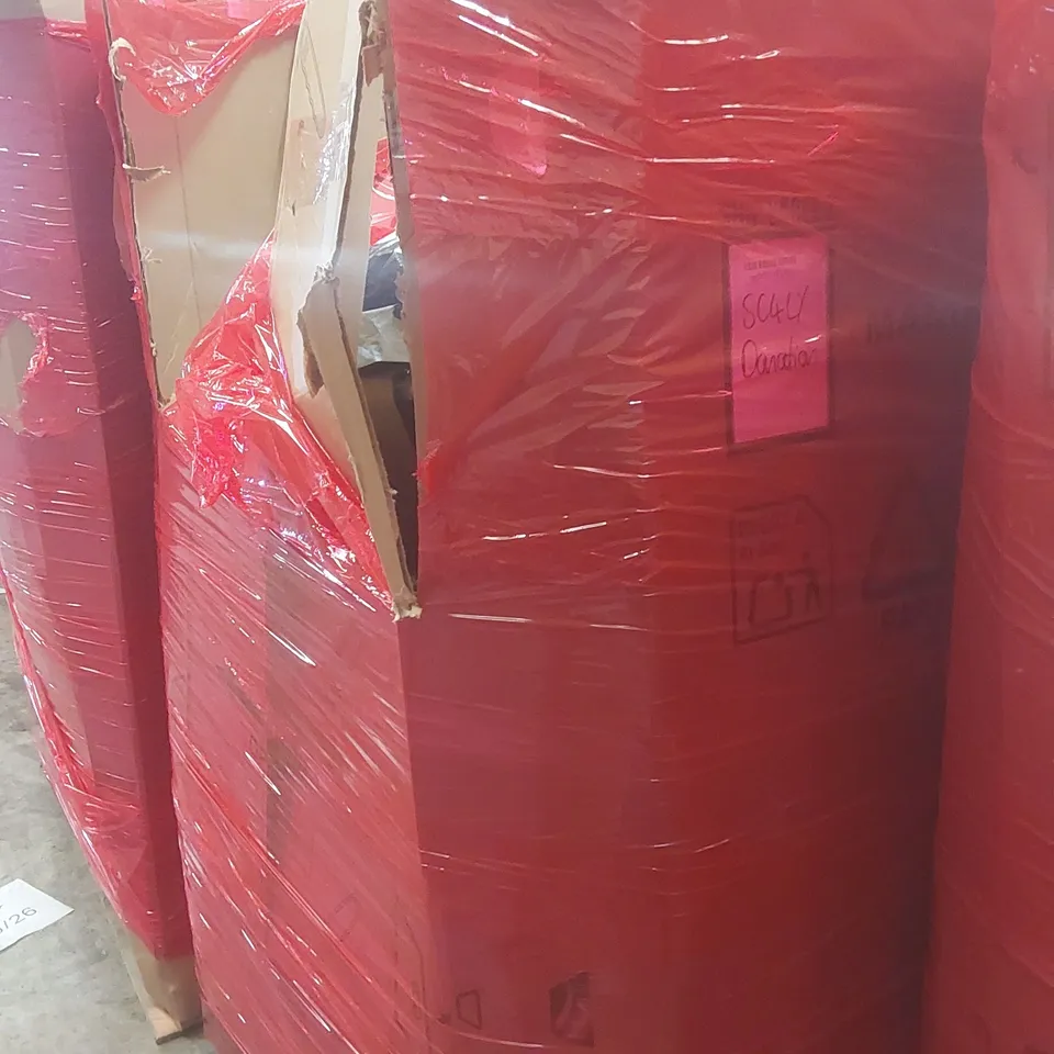 PALLET CONTAINING A LARGE QUANTITY OF ASSORTED ITEMS INCLUDING: FOOD DEHYDRATOR, AIR COOLER, CURTAIN ROD ECT