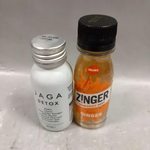 ELEVEN ASSORTED  MINIATURE HEALTH DRINKS TO INCLUDE; JAGA DETOX 60ML AND ZINGER FIERY GINGER